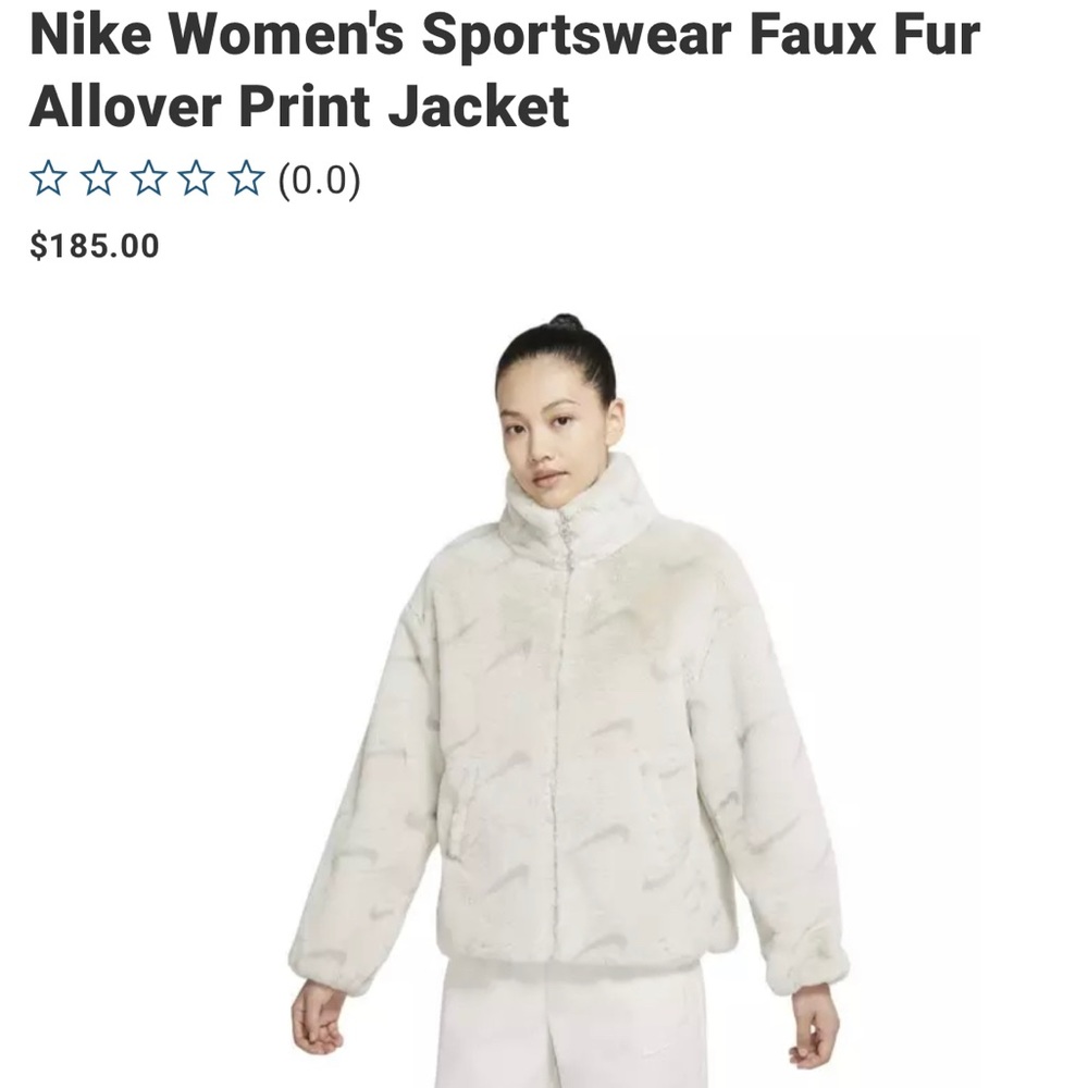 Nike Women's Sportswear​ Faux Fur Allover Print Jacket